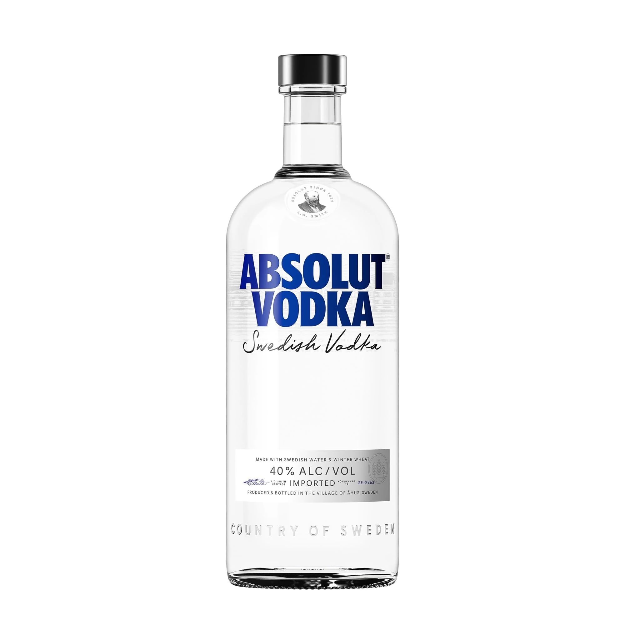 Absolut Vodka Swedish Vodka, 40% ABV, 1L, Made in Southern Sweden, Smooth & Rich, Award Winning Taste, Works Well for Cocktails