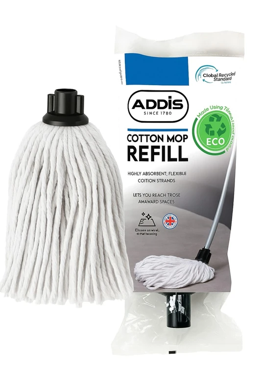 ADDIS Cotton Mop Refill, Graphite/ Metallic,White