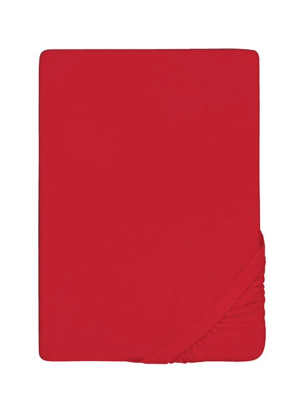 Biberna 12344/001/040 Terry Stretch Fitted Sheet, red, 90 x 190 cm - 100 x 200 cm - Image 1