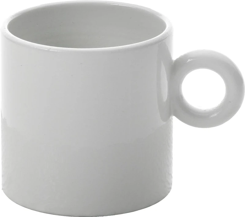 Alessi Dressed Porcelain Mocha Cup with Relief Decoration, White