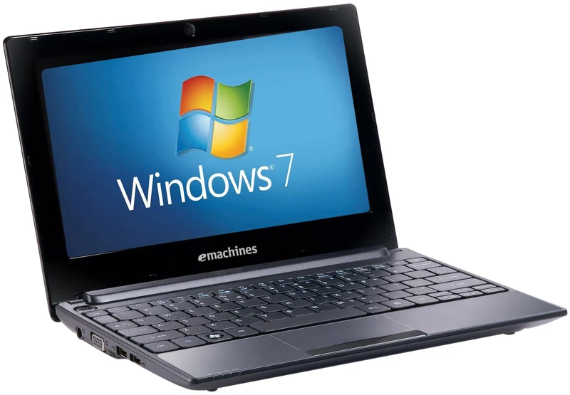 acer eMachines 355 10.1 inch Netbook (Intel Atom N455 Processor, 1 GB RAM, 250 GB HDD, Windows 7 Starter 32-bit) - Black - Image 1