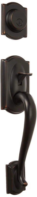 SCHLAGE F93CAM716ACCLH Camelot Inactive Handleset with Accent Left-Handed Lever, Aged Bronze