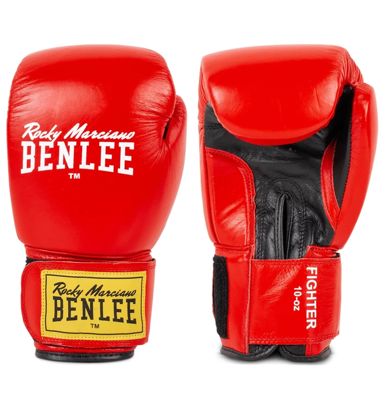 Ben Lee Rocky Marciano Fighter Leather Boxing Glove, rot/schwarz, 18 Unzen