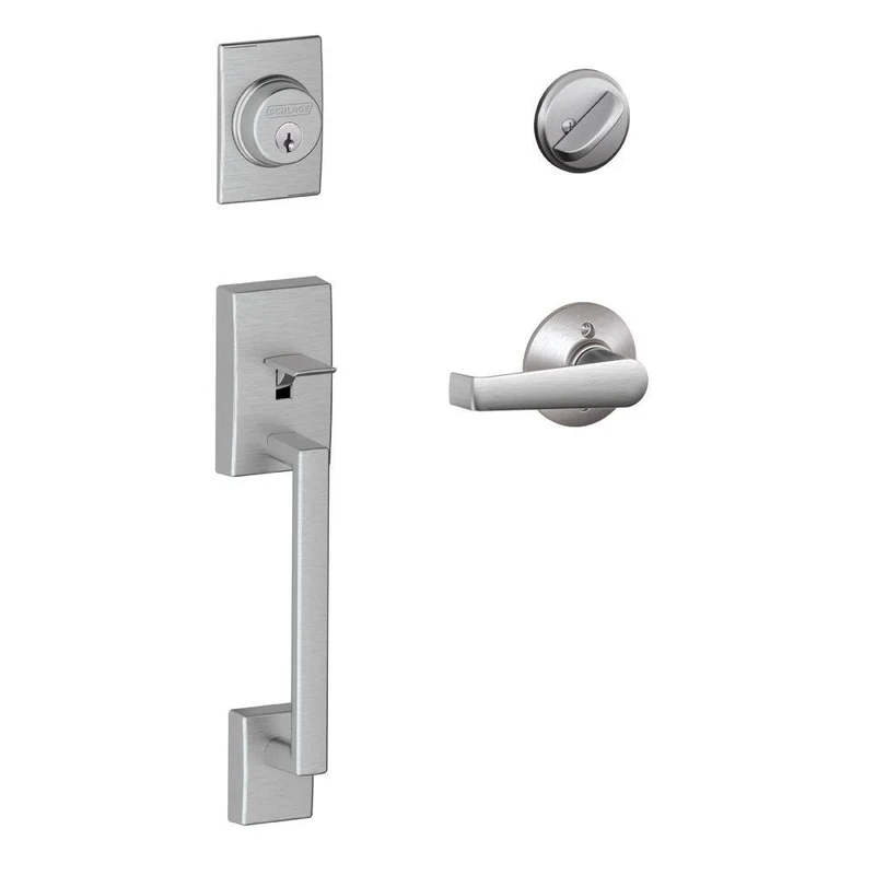 SCHLAGE Century Single Cylinder Handleset and Elan Lever, Satin Chrome (F60 CEN 626 ELA)