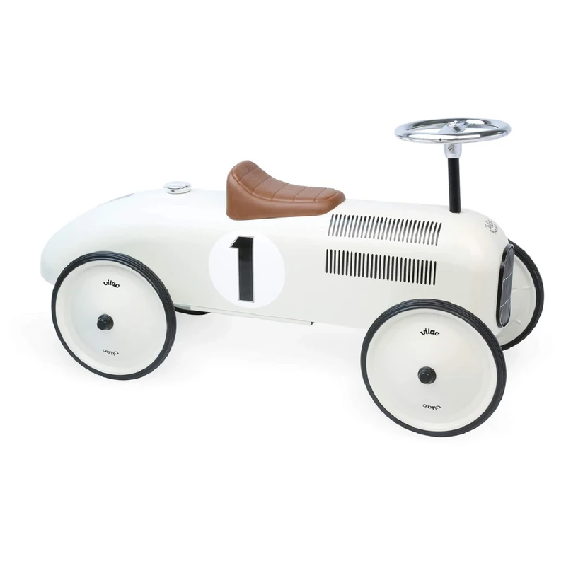 Vilac Vintage Toddler Metal Ride on Car, off white, 1102