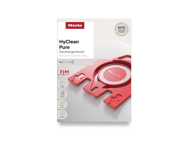 Miele HyClean FJM Dust Bags + Filters - Pack of 8, 9-Layer Filtration
