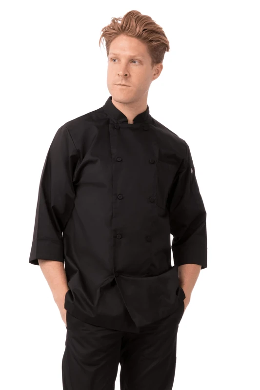 Chef Works Men's Jlclblk3xl Chefs-Jackets, Black, XXXL