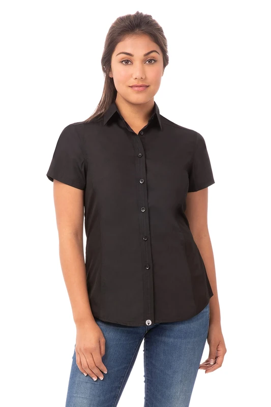 Chef Works Women's Universal Shirt, Black, XXL