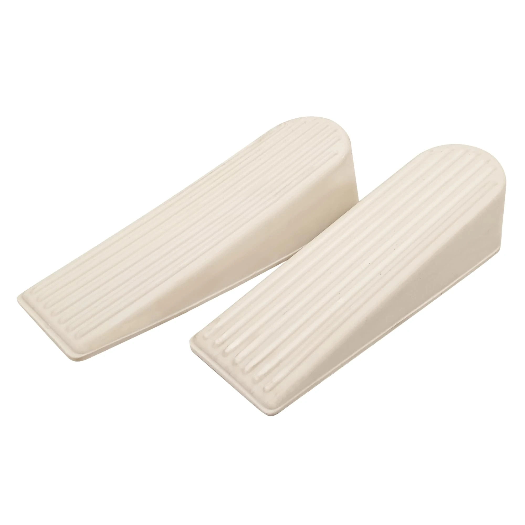 Select Hardware Door Stop, Wedge, Anti Slip Door Holder, Rubber, Cream(Almond), (Pack of 2)