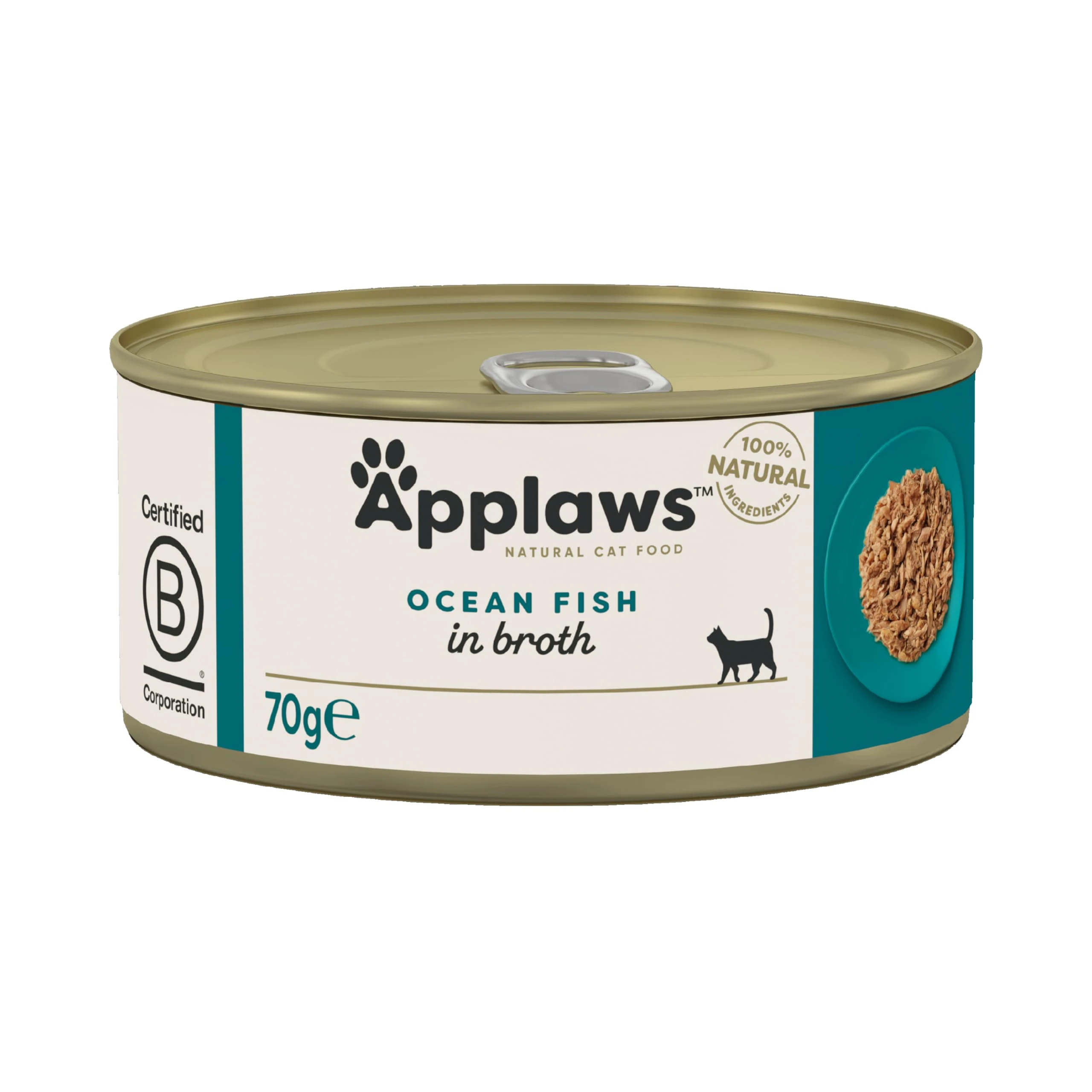 Applaws 100% Natural Wet Cat Food, Ocean Fish In Broth, 70 g Tin (Pack of 24)