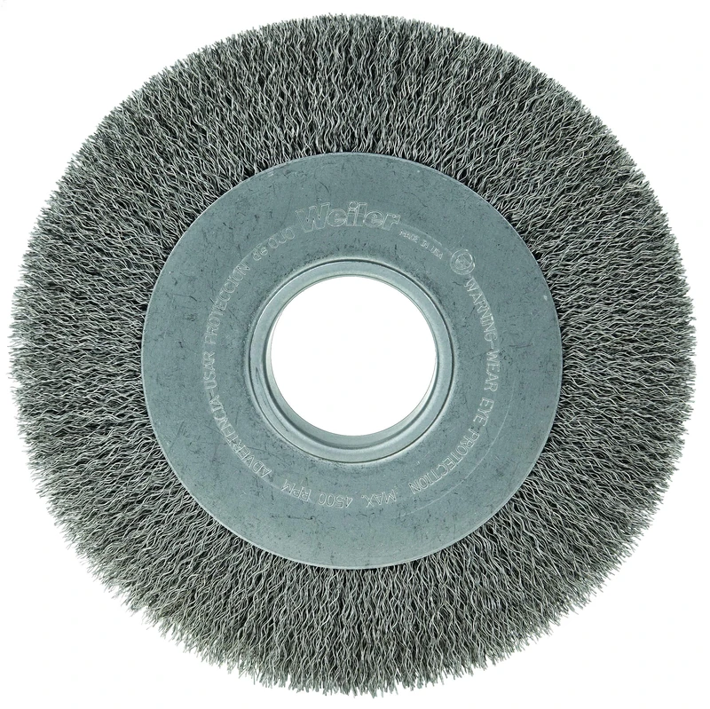 Weiler 06110 8" Medium Face Crimped Wire Wheel, 0118" Steel Fill, 2" Arbor Hole, Made in the USA