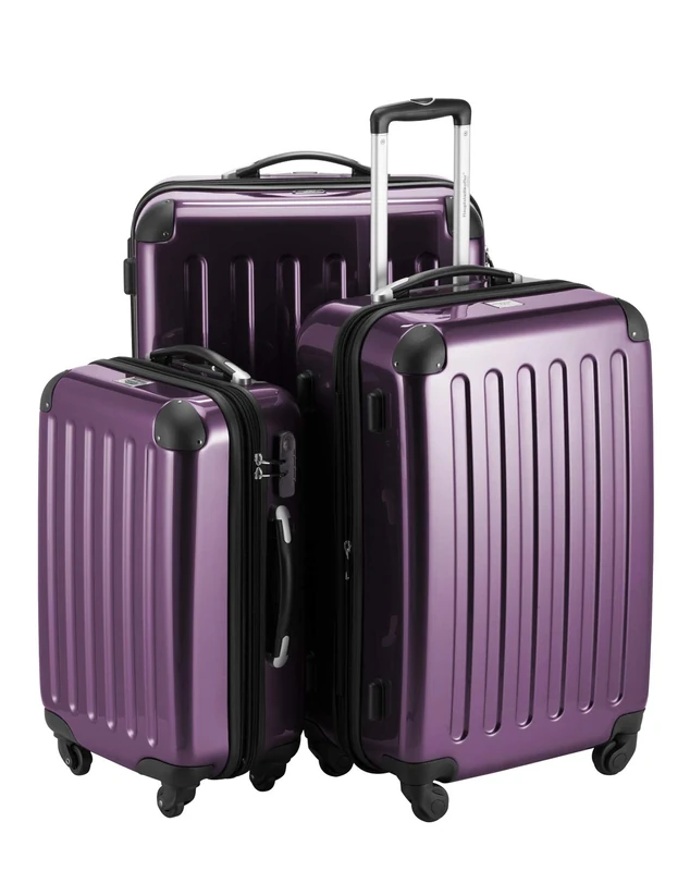 HAUPTSTADTKOFFER - Alex - Set of 3 Hard-Side Luggages Purple Glossy, (S, M & L), 235 Liter