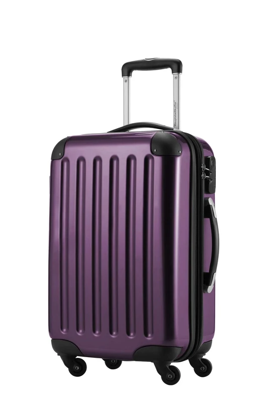 HAUPTSTADTKOFFER - Alex - Carry on luggage On-Board Suitcase Bag Hardside Spinner Trolley 4 Wheel Expandable, 55cm, TSA, purple