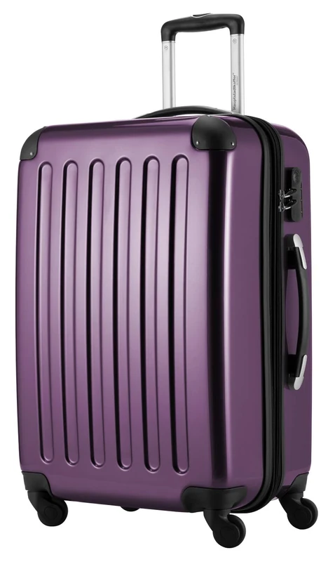 HAUPTSTADTKOFFER® · Hard-Side Suitcase Aubergine high Gloss · Dimension ca. 63 x 42 x 28 cm + 4 cm Volume Expansion · max. 87 Liter Filling Volume