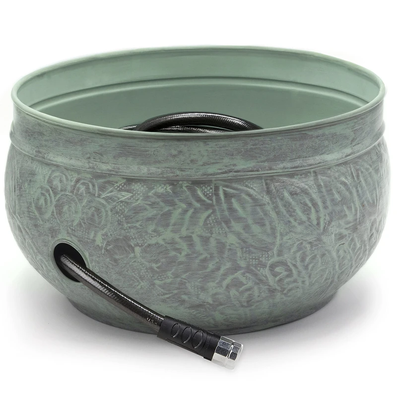 Good Directions 457 Key West Hose Pot, Holds Up To 150-Feet of Hose, Blue Verde Steel - Image 1