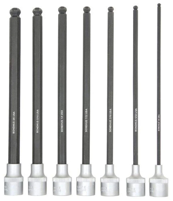 BONDHUS, PHBX7/S-6 BALLEND Series INHEX Socket BIT Set 7PC INCH 6", 43845 - Image 1