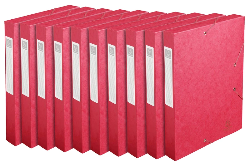 Exacompta 14009H 10 Pack Red Cartobox A4 Filing Boxes