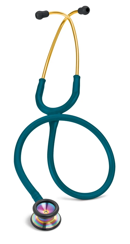 3M Littmann Classic II Paediatric Stethoscope, Rainbow-Finish Chestpiece, Caribbean Blue Tube, 28 inch, 2153