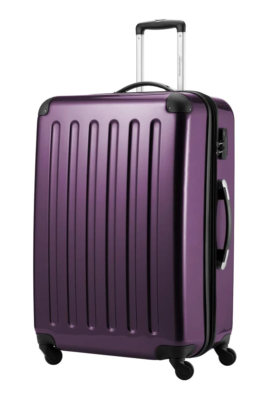HAUPTSTADTKOFFER® · Hard-Side Suitcase Aubergine high Gloss · Dimension ca. 75 x 52 x 32 cm + 4 cm Volume Expansion · max. 130 Liter Volume