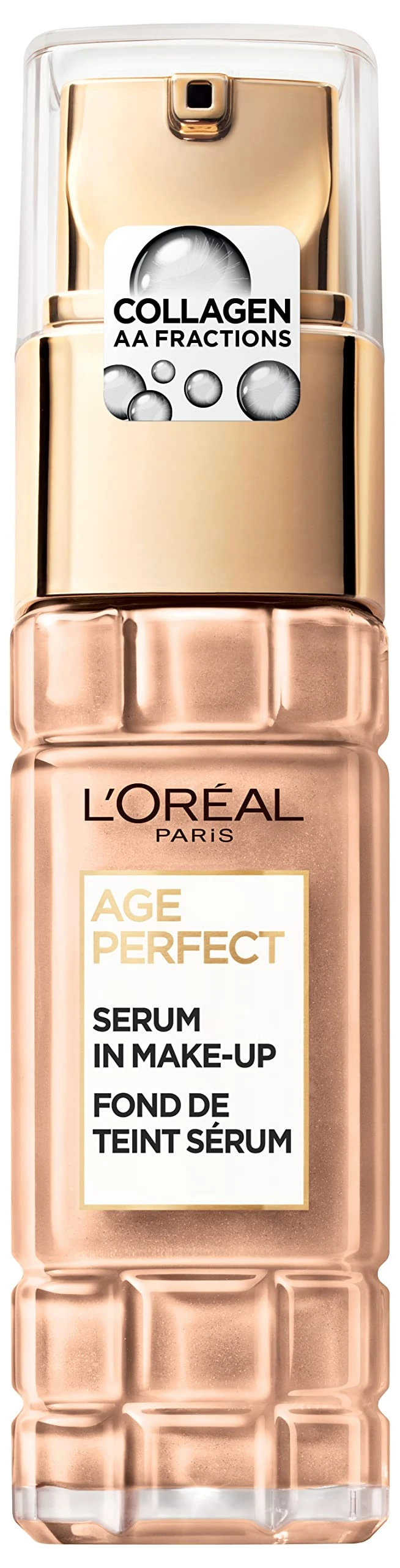 L'Oréal Paris Serum in Makeup for Mature Skin, Liquid Foundation with SPF 24, For a Radiant Complexion, Age Perfect, No. 230 Golden Vanilla, 1 x 30 ml