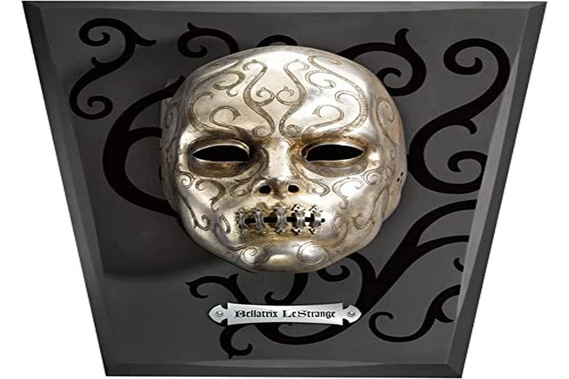 The Noble Collection Harry Potter Bellatrix Lestrange Mask - 16in (40cm) Black Wooden Wall Display with Removable Death Eater Mask - Officially Licensed Film Set Movie Props Gifts