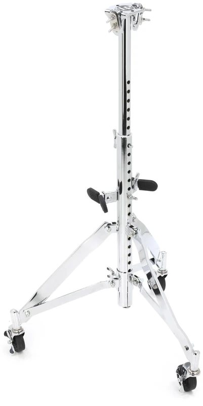 LP Latin Percussion Congaständer Doppelcongaständer Slide Mount, für unterschiedliche Größen, höhenverstellbar, arretierbare Rollen, klappbar, Mounting Brackets, LP290S