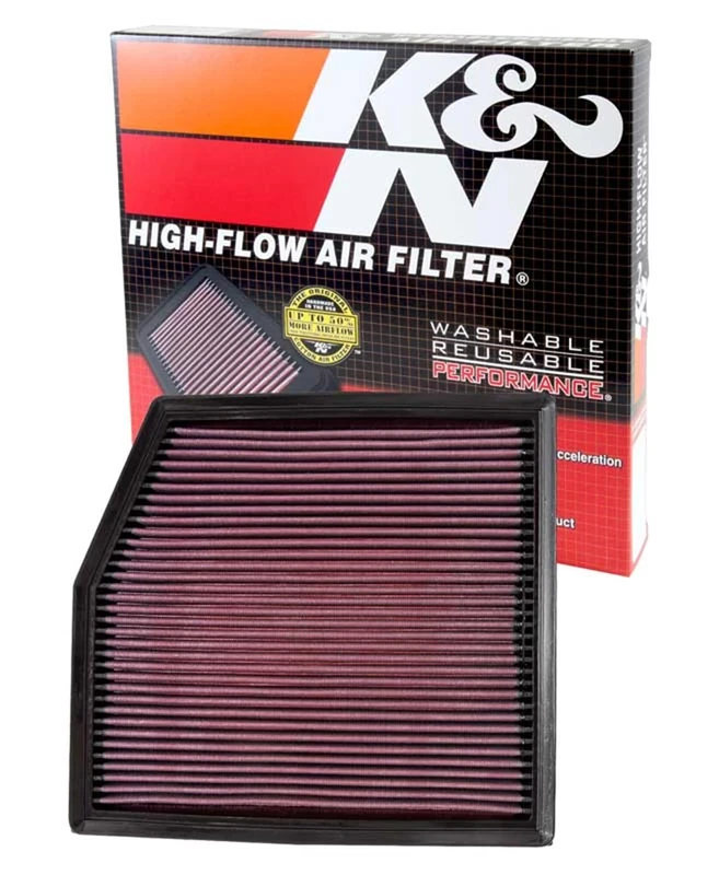 K&N Engine Air Filter: High Performance, Premium, Washable, Replacement Filter: Compatible with 2010-2015 BMW L6 (X1, 135i, 335i Coupe), 33-2458
