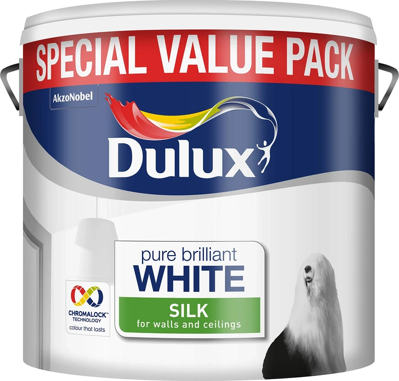 Dulux 500007 6 Litre Smooth and Creamy Emulsion Paint for Use on Walls/Ceilings - Pure Brilliant White