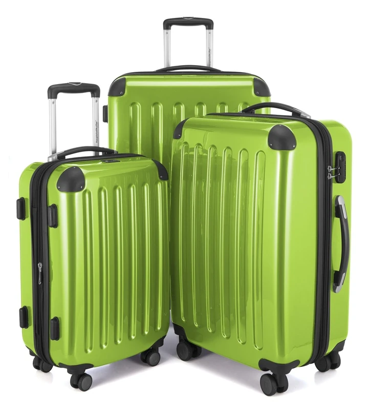 HAUPTSTADTKOFFER® · Three-Piece Hard-Side Suitcase Set APPLEGREEN high Gloss · Cabin Luggage 45 Liter (55 x 35 x 20 cm) + Suitcase 87 Liter (63 x 42 x 28 cm) + Suitcase 130 Liter (75 x 52 x 32 cm) - Image 1