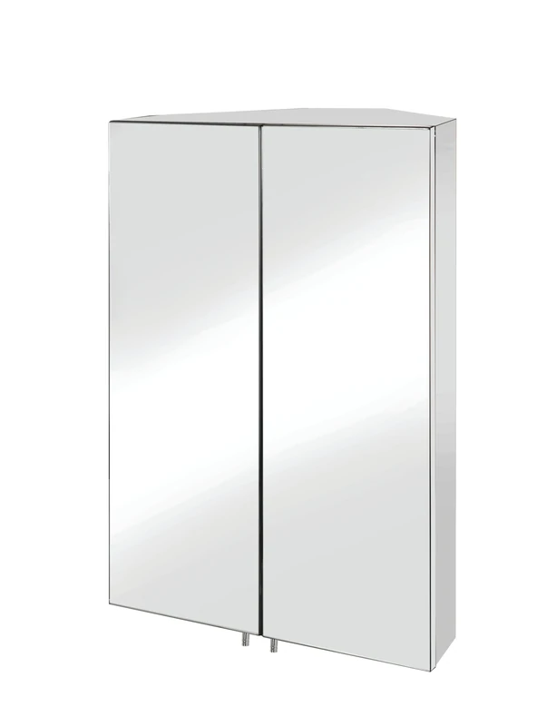 Croydex WC766105 Avisio Double Door Stainless Steel Corner Cabinet, 70 x 45 x 27 cm