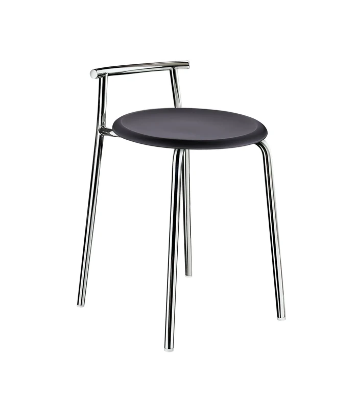 Smedbo FK411 Outline Shower Stool Werzalit Seat, Stainless Steel/Black