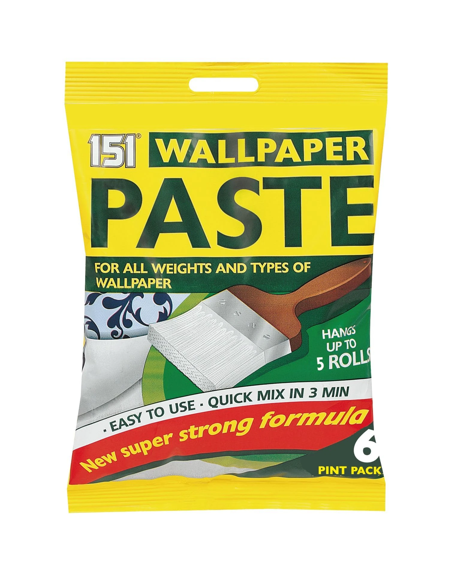 151 Reliable, All-Purpose Wall Paper Paste, Hangs Up To 5 Rolls