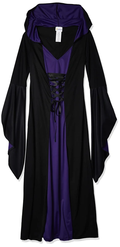California Costumes Plus-Size Deluxe Hooded Robe, Purple/Black, 2X-Large
