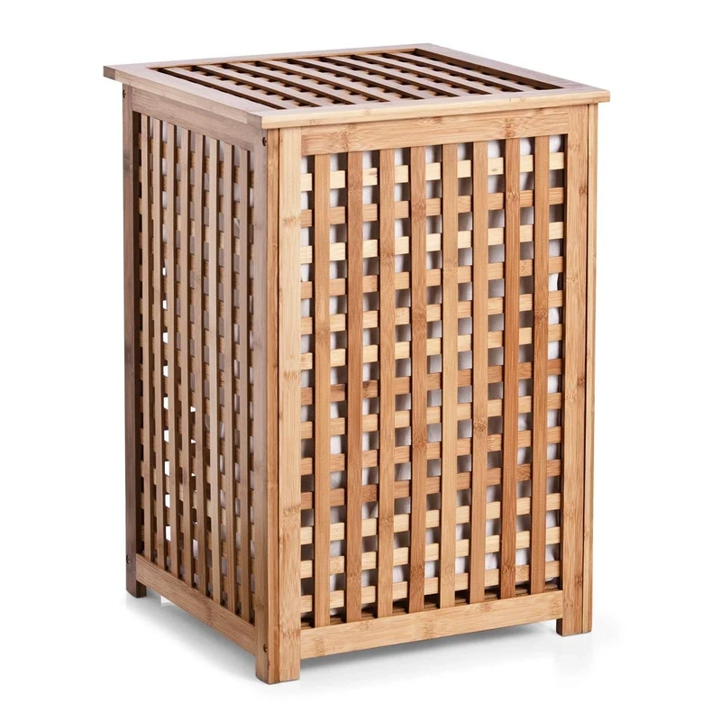 Zeller 13438 Laundry Basket 40 x 40 x 58 cm Bamboo