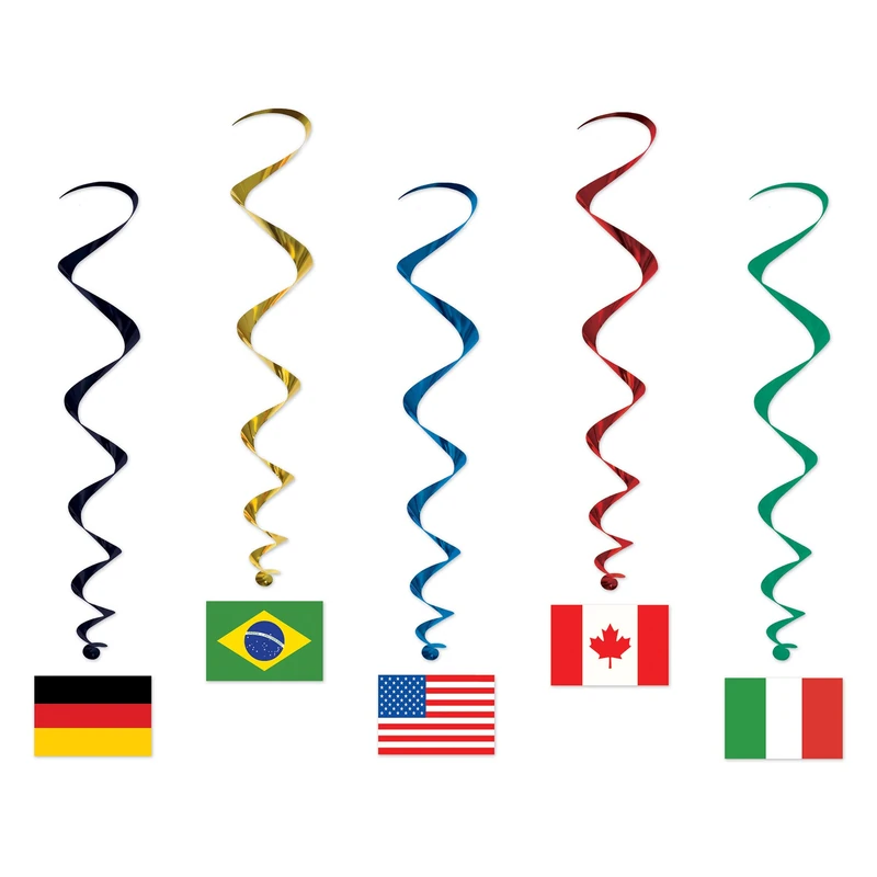 Beistle International Flag Whirls (5/Pkg) - Image 1