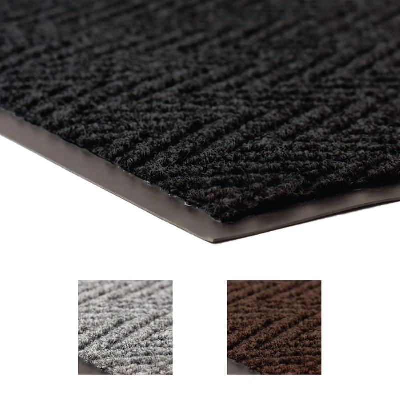 NoTrax 118 Arrow Trax Entrance Mat, for Main Entranceways and Heavy Traffic Areas, 3' Width x 6' Length x 3/8" Thickness, Charcoal