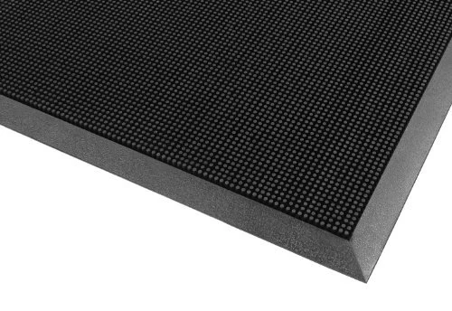 Notrax 345 Rubber Brush Styrene-Butadiene Rubber Entrance Mat, For Construction Traffic Area and Municipal Buildings, 28" Width x 46" Length x 5/8" Thickness, Black