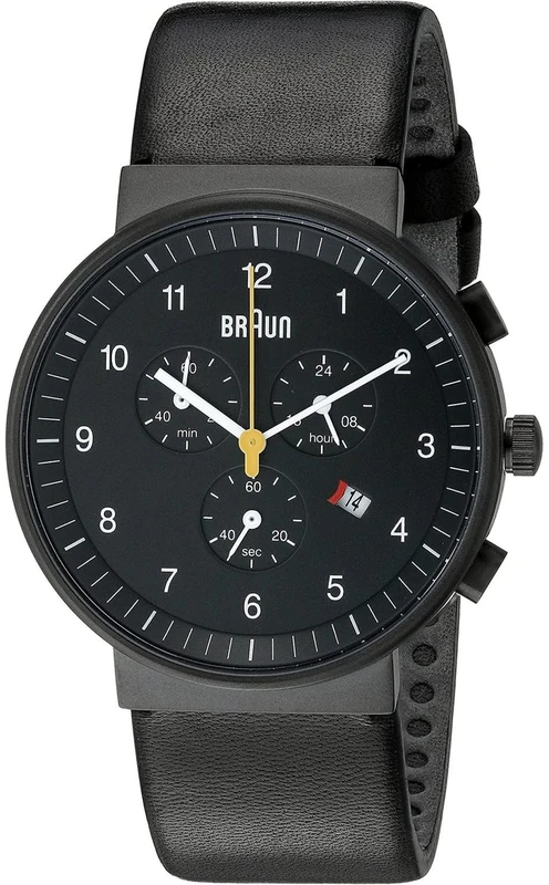 Braun Men's Quartz Chronograph Watch with Leather Strap