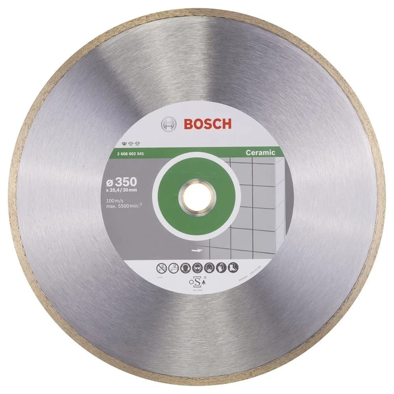 Bosch Professional 1x Diamond Cutting Disc Standard for Ceramic (for Stone, Tile, Ceramic, Ø 350 x 30+25,40 x 2 x 7 mm, Accessories for Tile Cutters)