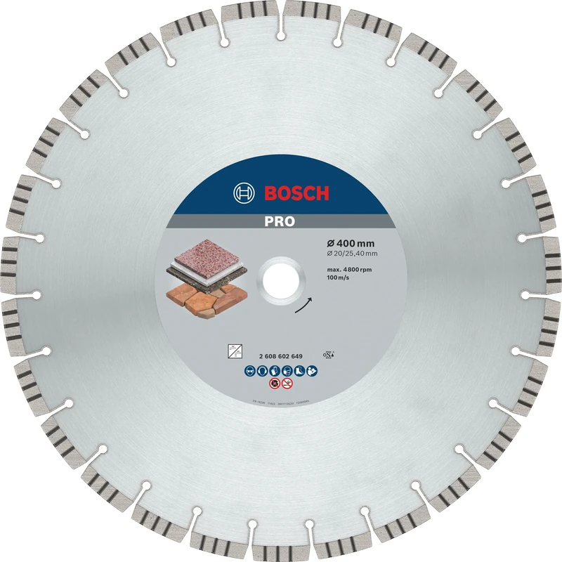 Bosch 1x PRO Stone Diamond Cutting Disc for Bore 25.4 and Table and Petrol Saws (for Soft stone, Hard stone, Ø 400 mm, Professional Accessory Table Circular Saw, Petrol Saw)