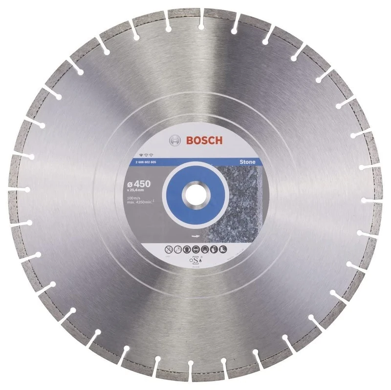 Bosch Professional 1x Diamond Cutting Disc Standard for Stone (for Concrete, Stone, Granite, Ø 450 x 25,40 x 3,6 x 10 mm, Accessories for Table Saws, Petrol Saws)