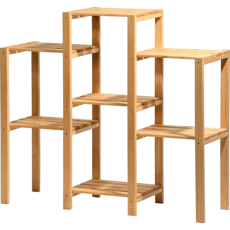 Dobar Decorative flowerstand out of FSC pinewood, 7 shelves, 31 x 97 x 87 cm