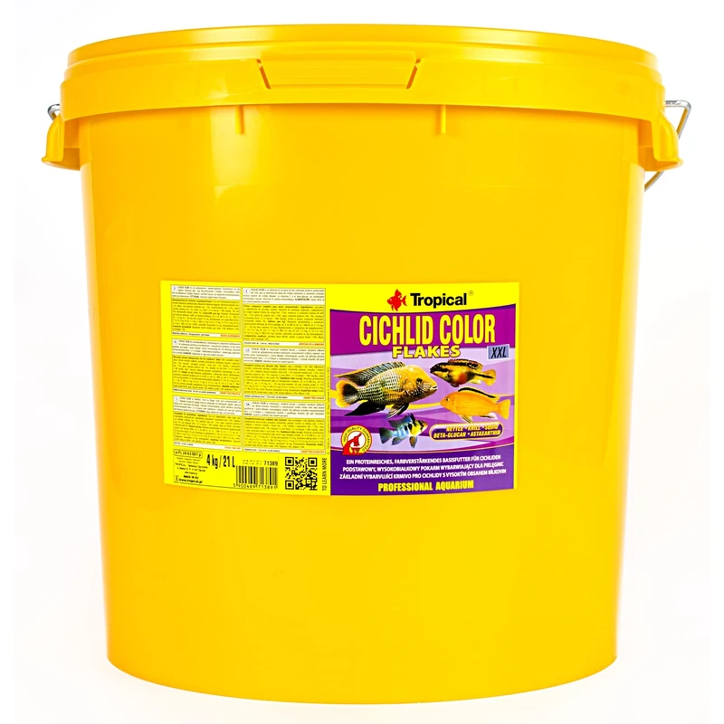 CICHLID COLOR FLAKES 21l / 4kg - fish food for cichlids, colour-enhancing flakes