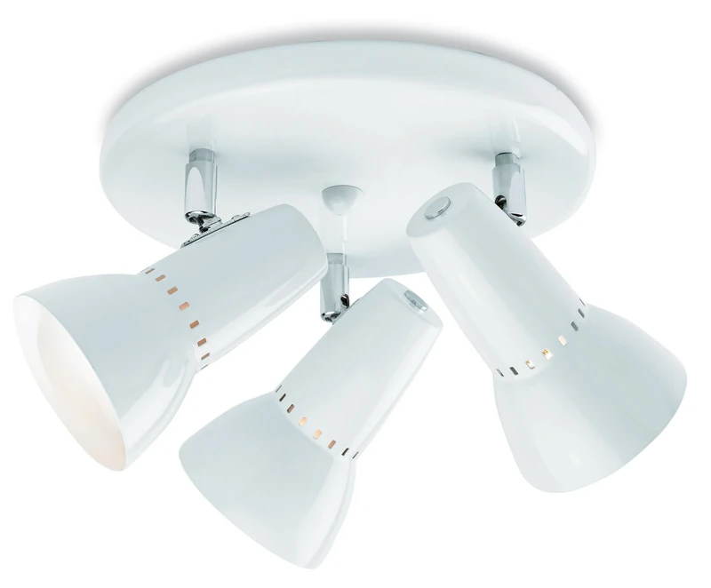 Firstlight 5523 Watt H E27 R80 3 x 100 Watt Lynx 100 Flush, White - Image 1