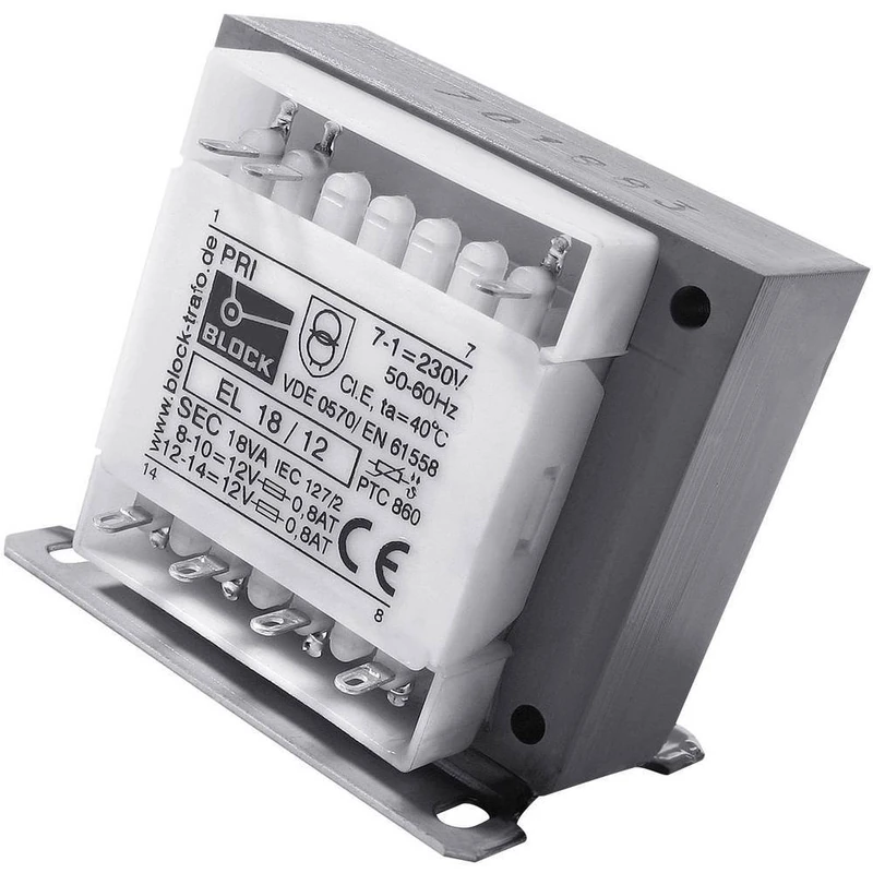 Block EL 50/18 Control Transformer Separation Safety Transformer 1 x 230 V/AC 2 x 18 - Image 1