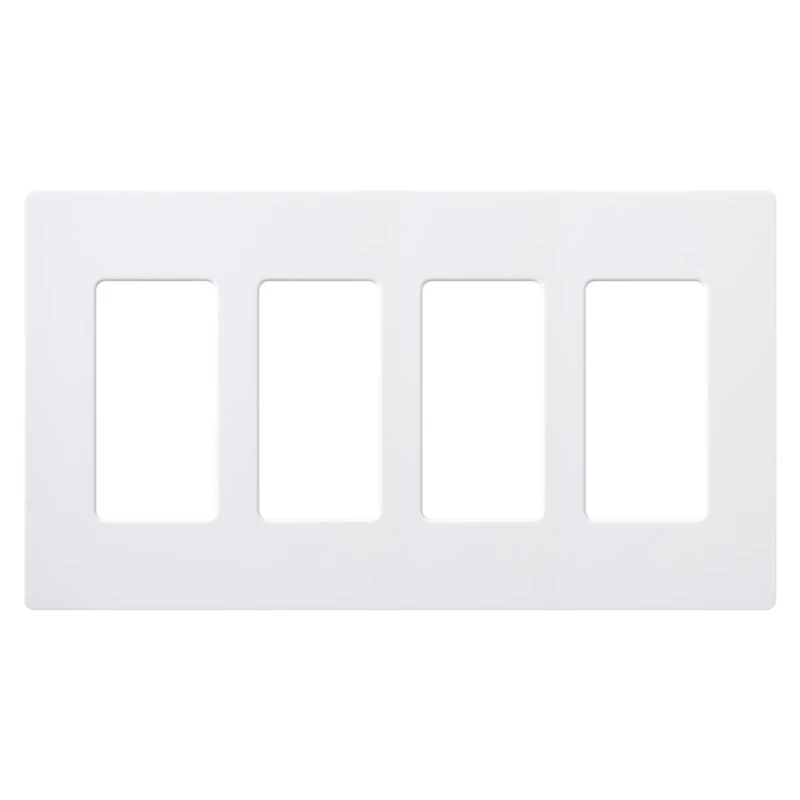 Lutron Claro 4 Gang Decorator/Rocker Wallplate, Gloss, White (12-Pack) | CW-4-WH