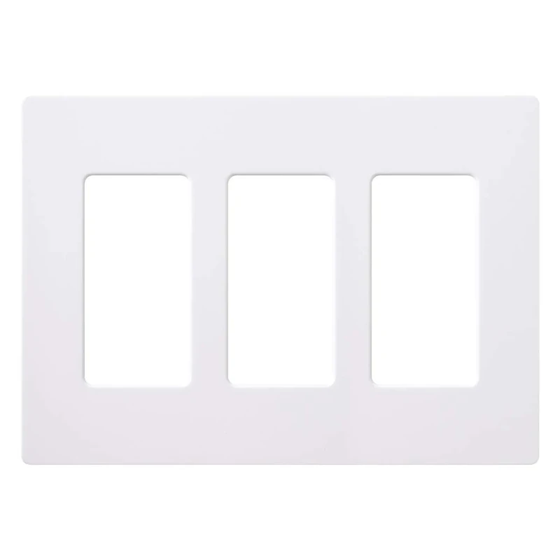 Lutron Claro 3 Gang Decorator/Rocker Wallplate, Gloss, White (24-Pack) | CW-3-WH - Image 1