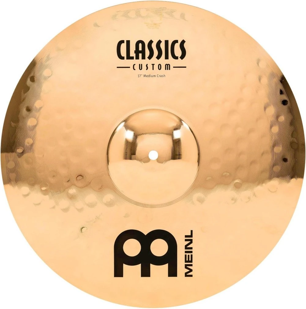 Meinl Cymbals Classics Custom Brilliant Crash Medium Cymbal 17 inch (Video) for Drum Set (43,18cm) B12 Bronze, Brilliant Finish, Made in Germany (CC17MC-B)