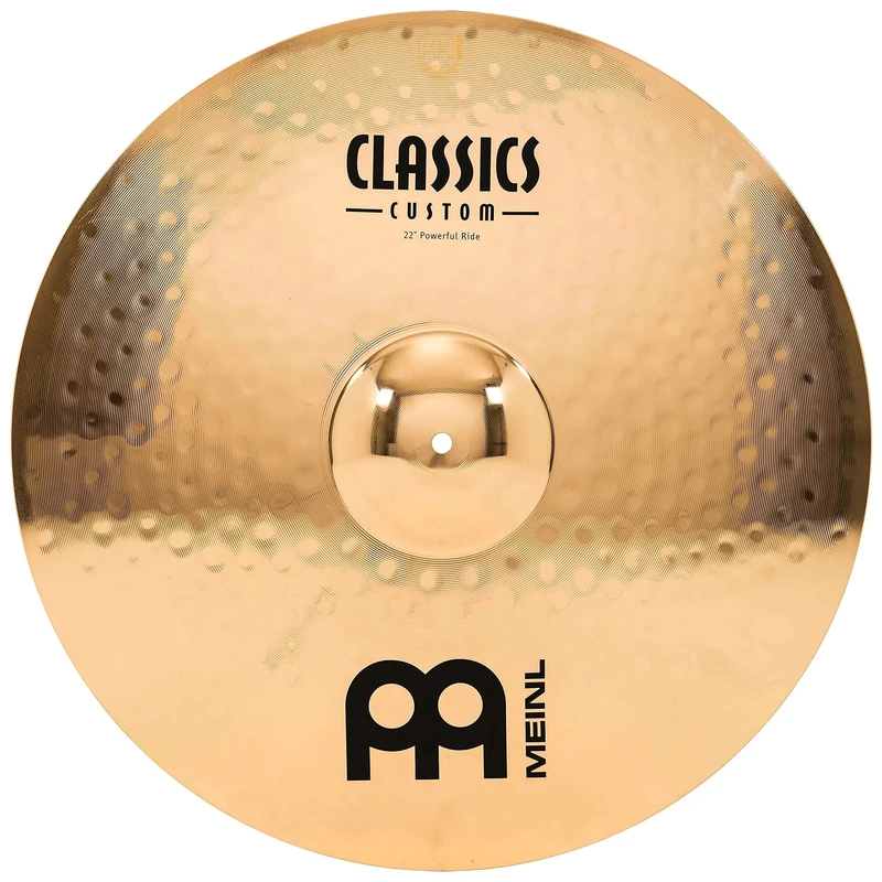 Meinl Cymbals Classics Custom Brilliant Powerful Ride Cymbal 22 inch (Video) for Drum Set (55,88cm) B12 Bronze, Brilliant Finish, Made in Germany (CC22PR-B)