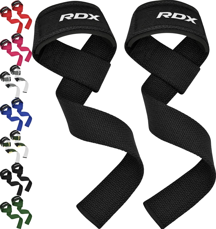 RDX Lifting Straps - 100% Cotton 60cm Anti-Slip Grip for Deadlifts
